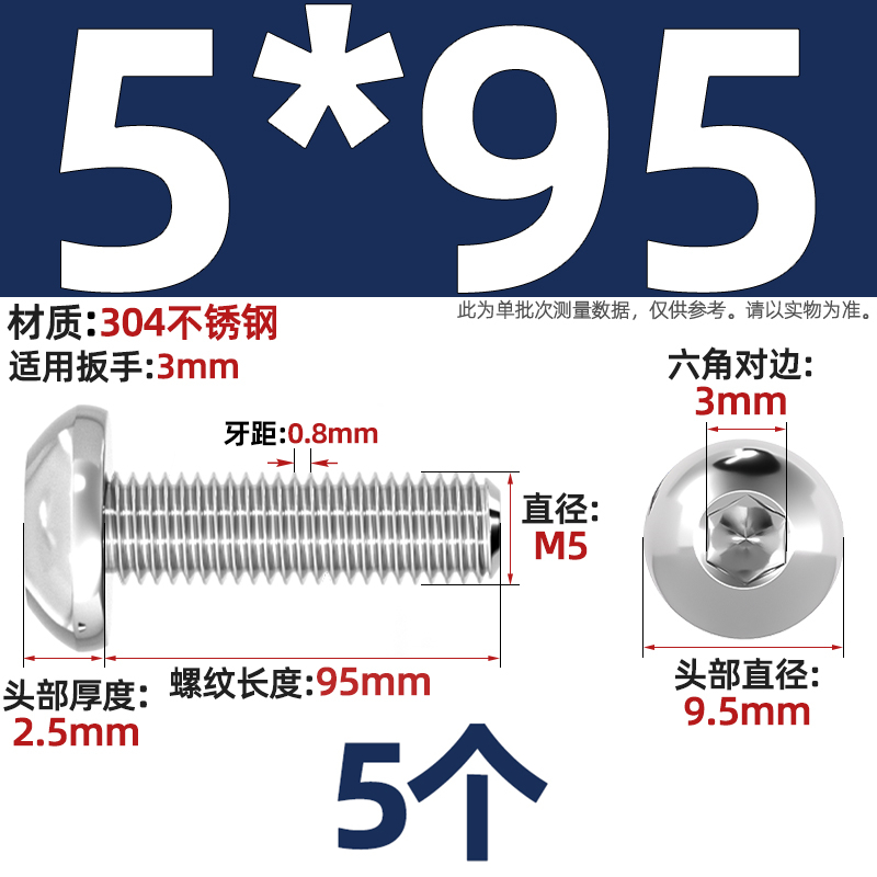 圆头M5x95